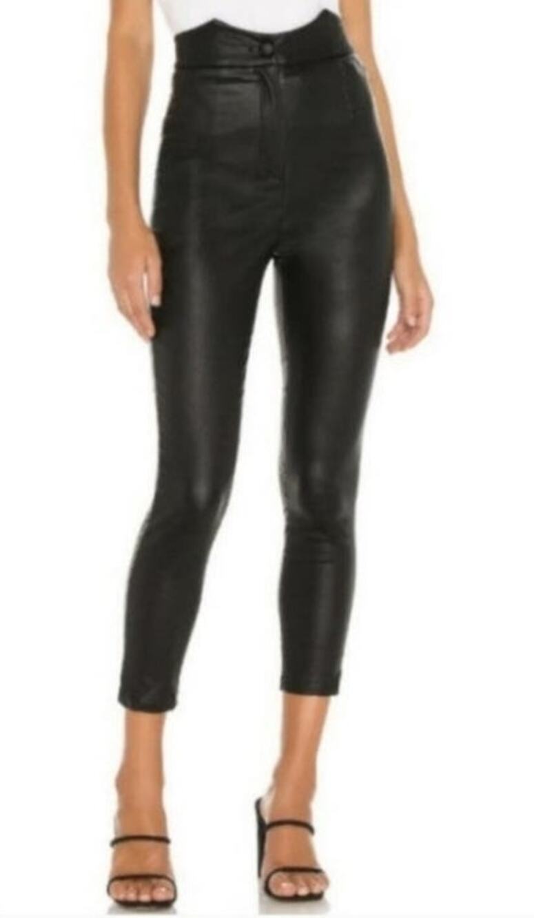 Retrofete Tally Pant in Black Faux Leather Size Medium NWT